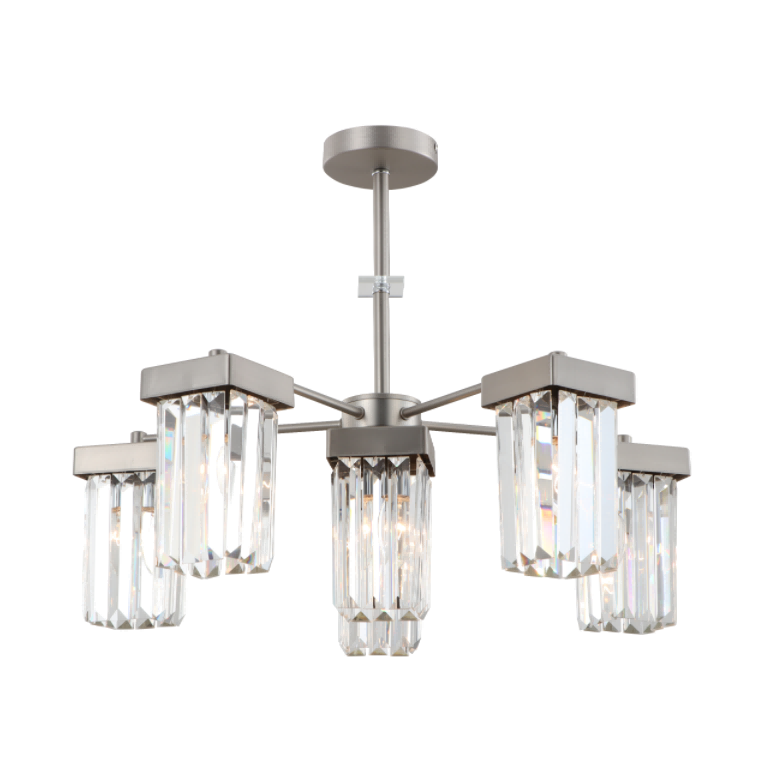 VI-lux Nickel Modern K9 Crystalli laquearia Chandelier