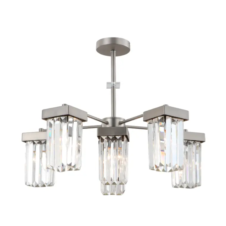 VI-lux Nickel Modern K9 Crystalli laquearia Chandelier