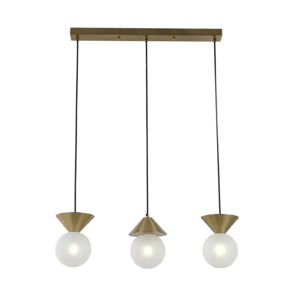 Brushed aes linearibus III-lumina pendant lucerna