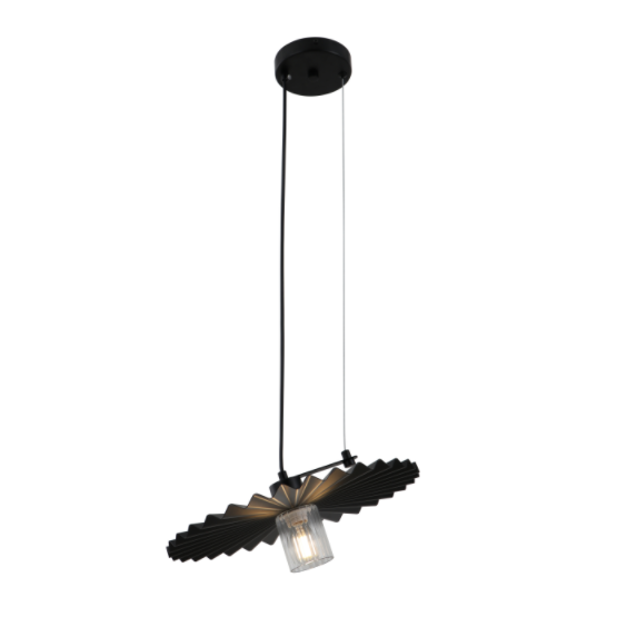Minimalist Nigrum Pendant lucerna et pleatis umbra