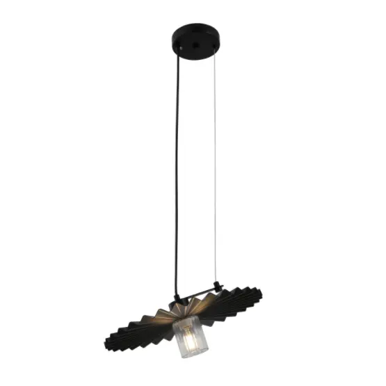 Minimalist Nigrum Pendant lucerna et pleatis umbra