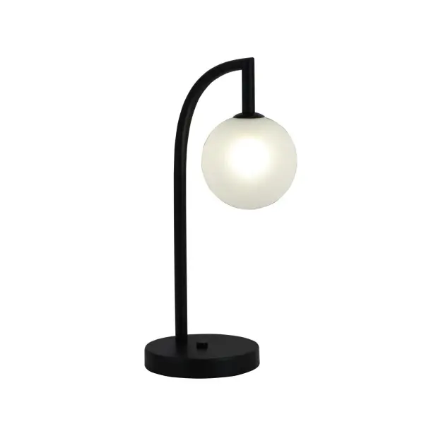 Minimalist vitrum sphaericum in mensa Lucerna