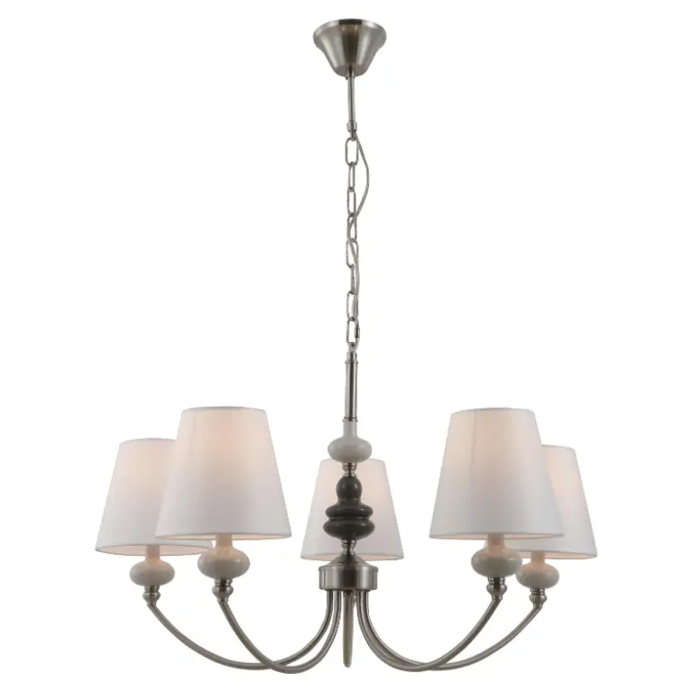 Satin Nickel V-luminaria Ceramic FUNALE cum Alba Conticum fabricae Umbra