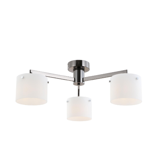 Tres-luminaria Nigrum Chrome White speculum laquearia lucerna